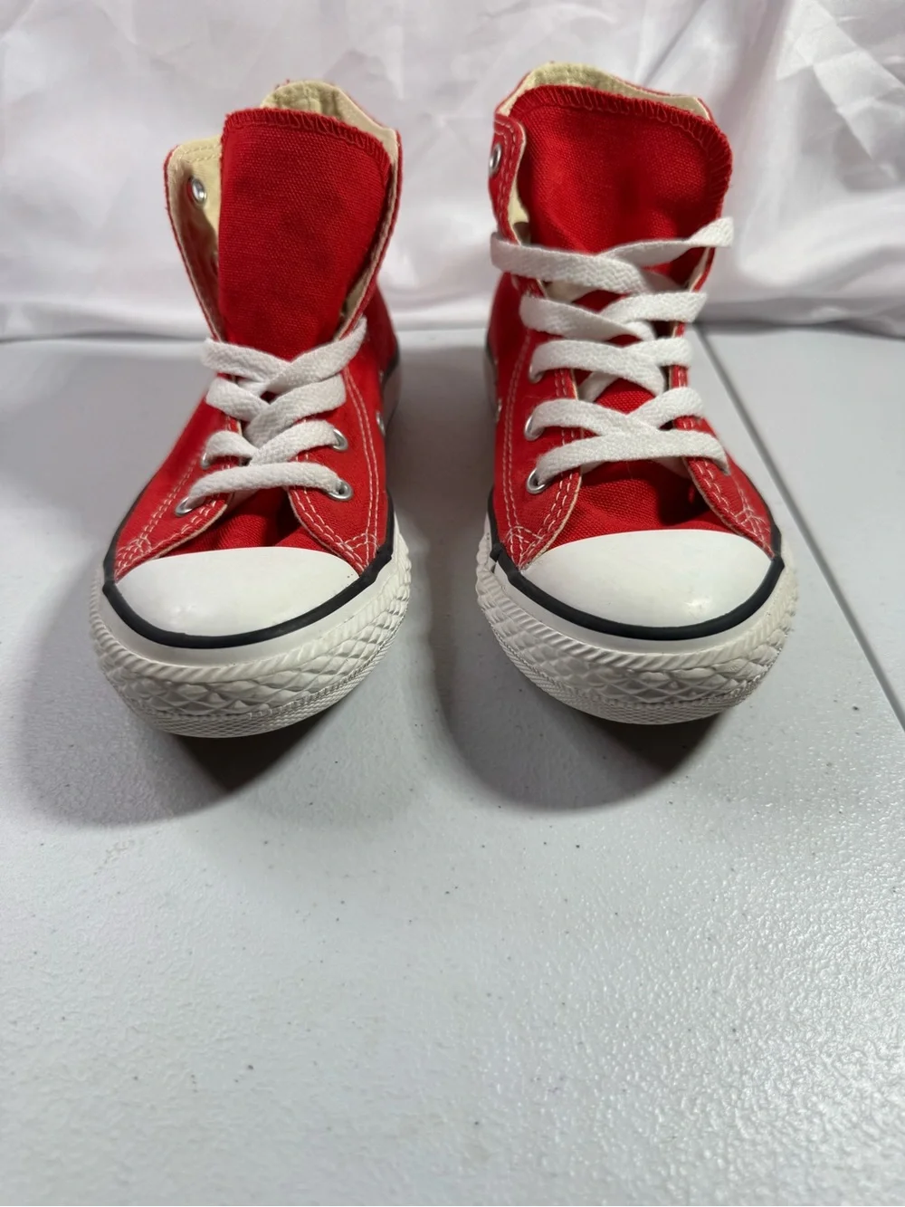 Converse Red Kids High-Top Canvas Sneakers with White Accents